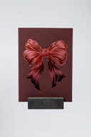 Hieronymus Greeting Card Festive Bow Bordeaux