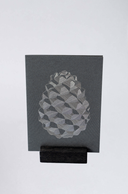 Hieronymus Greeting Card Pine Cone Black
